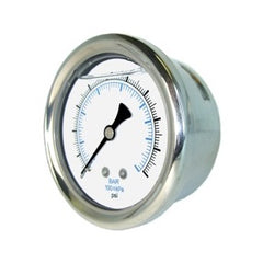 LFBM40-200 | 4" Dial  1/4" Back Mount Port  0 - 200 psi  Liquid Filled Gauge