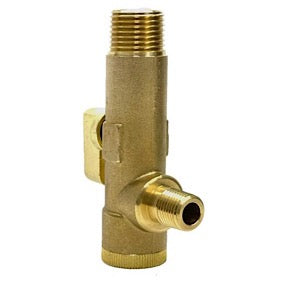 BPS-5025 | 1/2" MPT x 1/4" MPT Combo Brass Strainer/Shut-Off Valve 600 PSI CWP