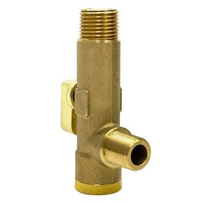 BPS-5038 | 1/2" MPT x 3/8" MPT Combo Brass Strainer/Shut-Off Valve 600 PSI CWP