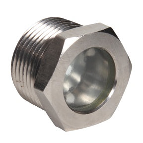 SGHP-38RF | Sight Glass w/Reflector & Larger Viewing Area Zinc Plated Brass 3/8" MPT